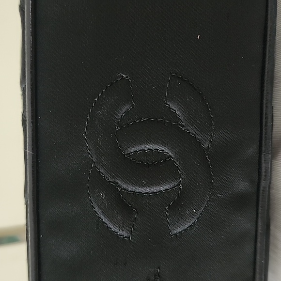 Chanel Vintage Black Quilted Fabric Leather Trim Small Purse Handbag - Picture 11 of 16